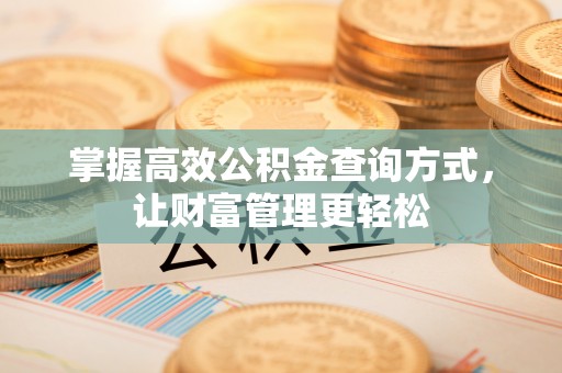 休宁掌握高效公积金查询方式，让财富管理更轻松